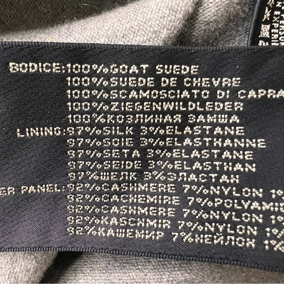 Ralph Lauren Black Label - Taupe Suede & Grey Cashmere Dress Size 12 - Picture 12 of 13